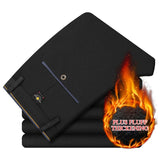 2020 Winter Men Warm Casual Pants Business Fashion Knitting Elasticity Slim Thick Trousers Male Brand Clothes