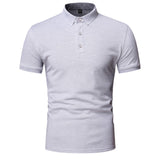 Solid colour short sleeve polo shirt men high quality brand men polo shirts casual Business cozy polo shirt men
