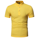 Solid colour short sleeve polo shirt men high quality brand men polo shirts casual Business cozy polo shirt men