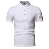 Solid colour short sleeve polo shirt men high quality brand men polo shirts casual Business cozy polo shirt men