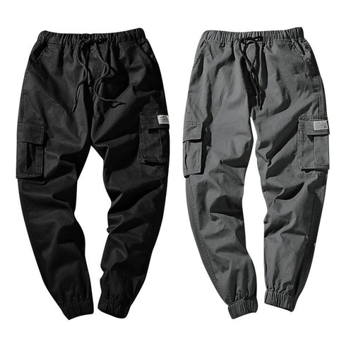 Men Casual Wear-resistant Large Size Ankle-tied Drawstring Cotton Pants Trousers Pantalon Homme Military Cargo Pants Leggings