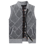New Men's Sweater Vest Fashion Hip Hop Harajuku Sleeveless Sweaters Vest Men Casual Mandarin Collar Streetwear Sweater Vest Mens